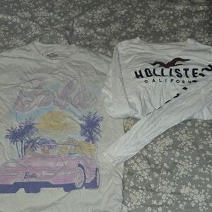 Hollister White Long Sleeve Tee with Logo